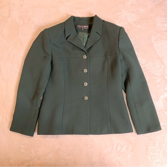Dark Green Petite Kasper & Company ASL Two piece Pant Suit - Picture 2 of 7